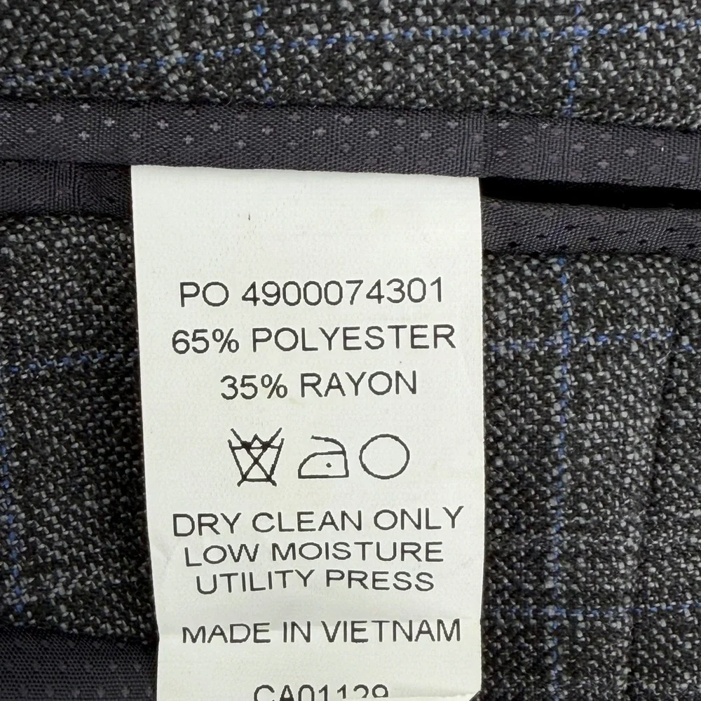 Michael Kors Mens 40R‎ Plaid Blazer Jacket Gray Wool Blend Suit Sport Coat Slim